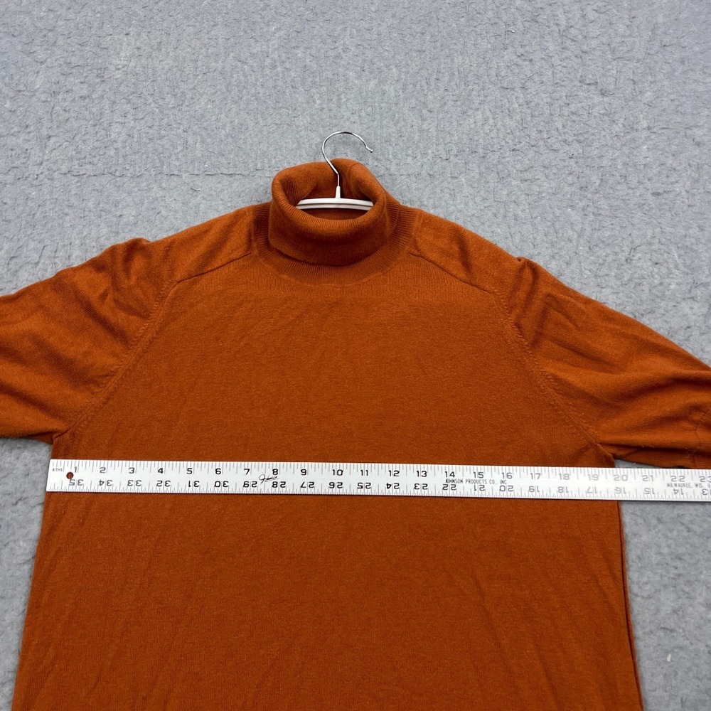 Everlane Sweater Women's Large Orange Rust Wool Short Sleeve Knit Turtleneck Top - Picture 3 of 9